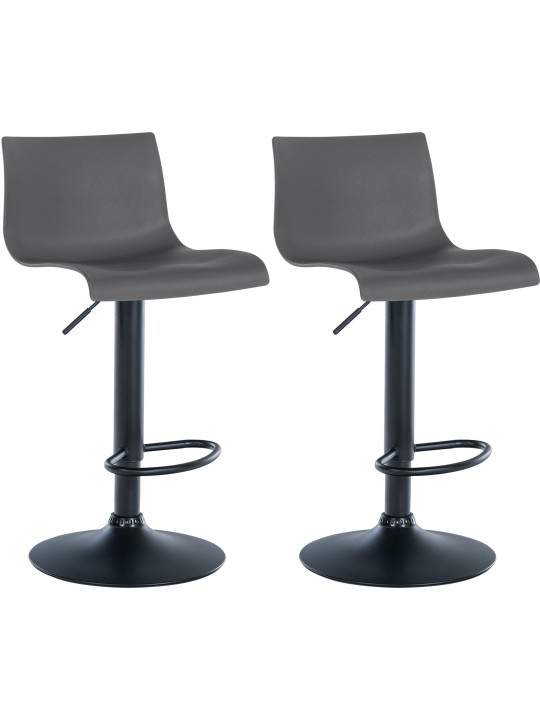 Set 2 scaune de bar Branford plastic, gri Set 2 scaune de bar Branford plastic, gri