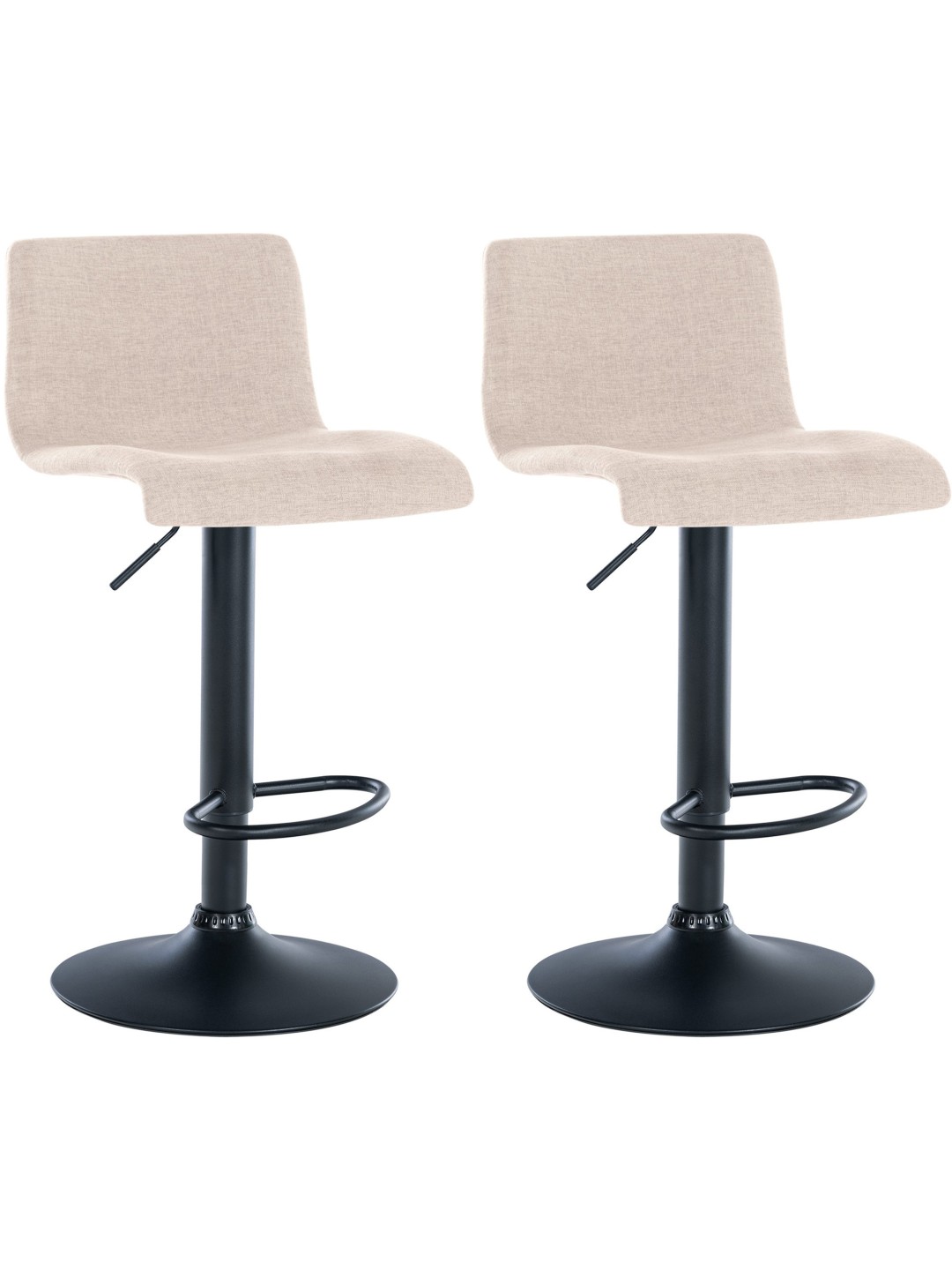 Set 2 taburete de bar tesatura Branford, crem