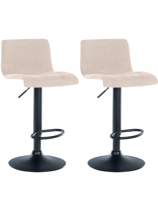 Set 2 taburete de bar tesatura Branford, crem