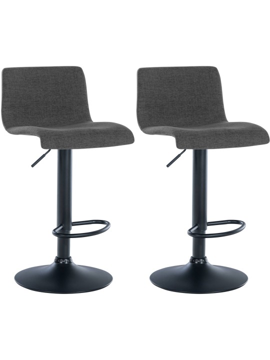 Set 2 taburete de bar tesatura Branford, gri închis