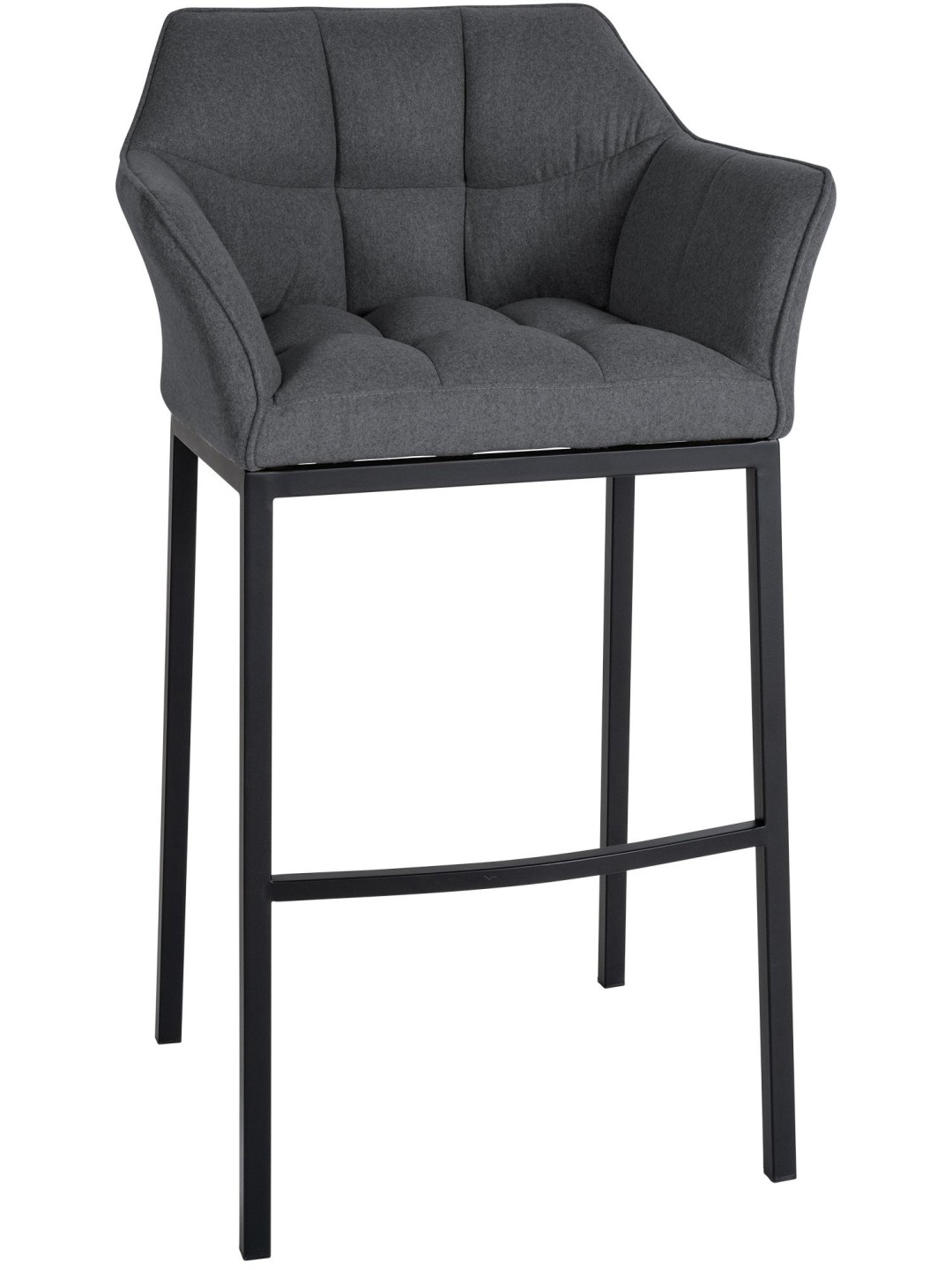 Scaun de bar Damaso B din fetru cu cadru de 4 picioare, gri