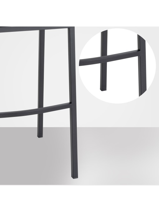 Scaun de bar Damaso B din fetru cu cadru de 4 picioare, gri