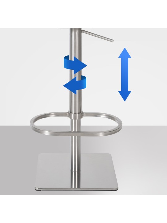 Scaun de bar Damaso E catifea, gri