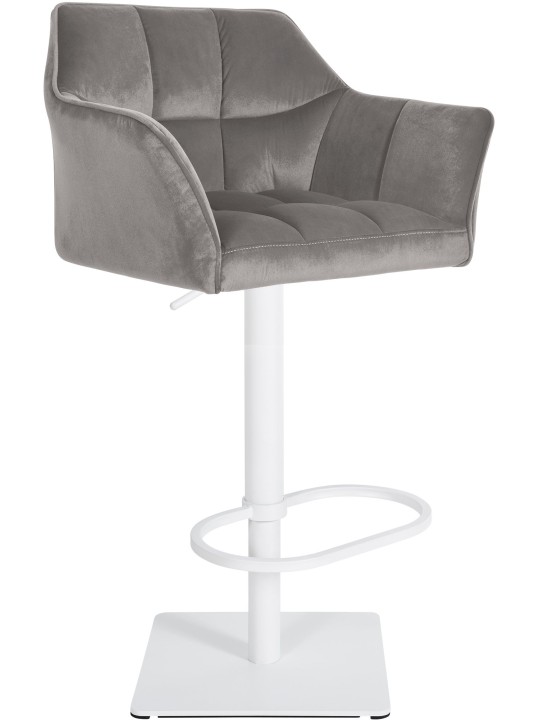 Scaun de bar Damaso W catifea, gri