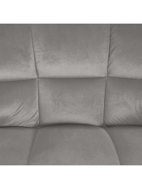 Scaun de bar Damaso E catifea cu cadru de 4 picioare, gri