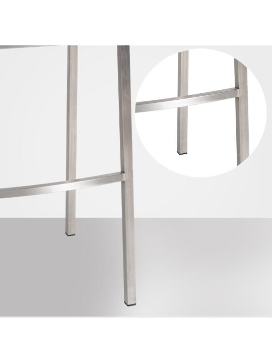 Scaun de bar Damaso E catifea cu cadru de 4 picioare, gri