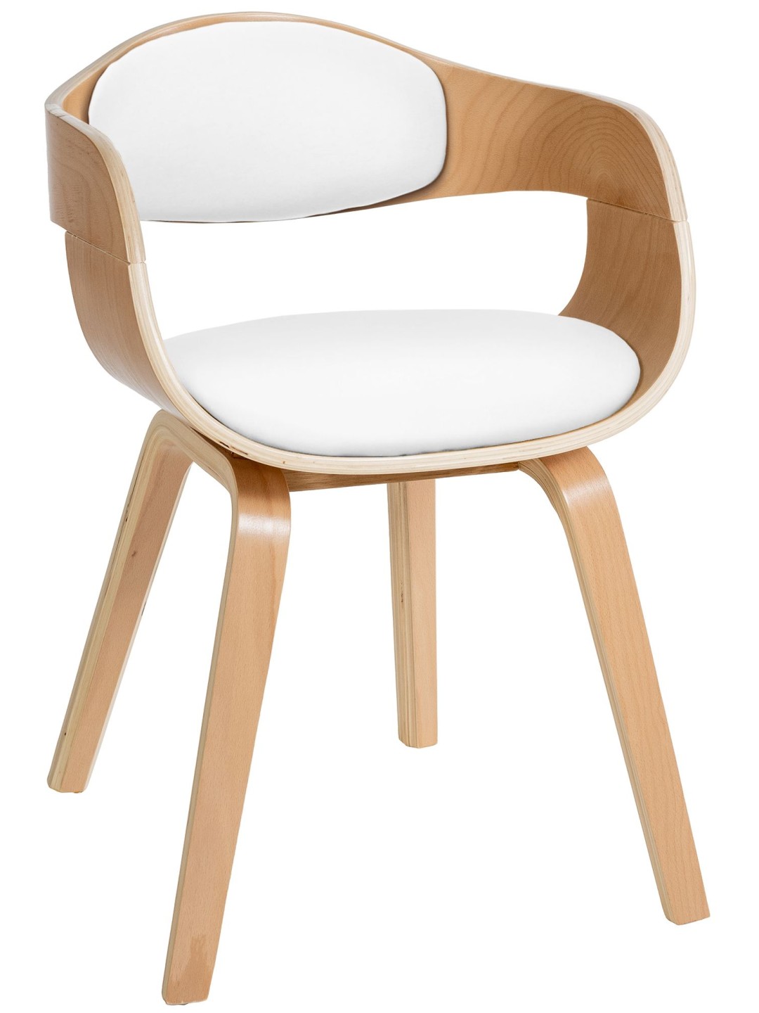 Scaun vizitator Kingston, natural/alb