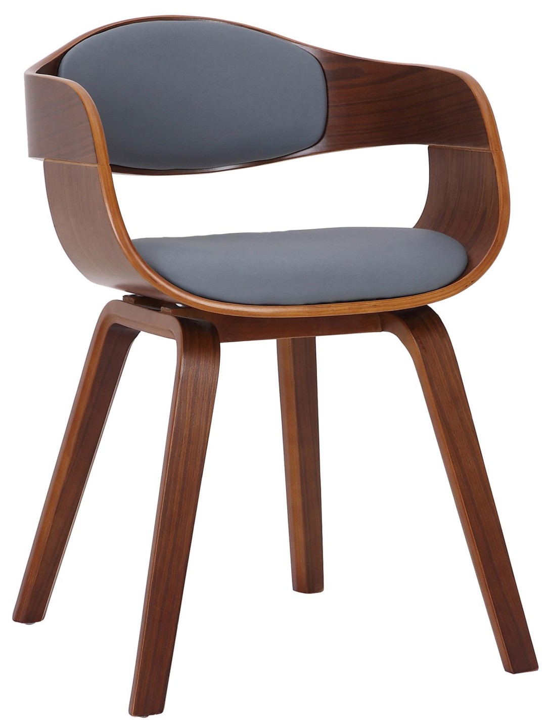 Scaun vizitator Kingston imitatie piele, nuc/gri