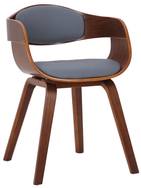 Scaun vizitator Kingston imitatie piele, nuc/gri