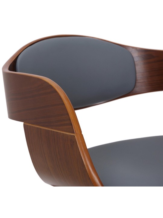 Scaun vizitator Kingston imitatie piele, nuc/gri