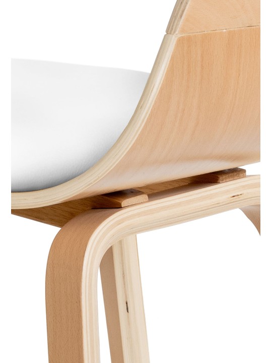 Set 2 scaune Kingston imitatie piele, natural/alb