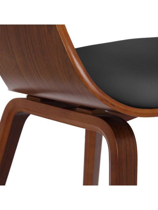 Set 2 scaune Kingston imitatie piele, nuc/negru