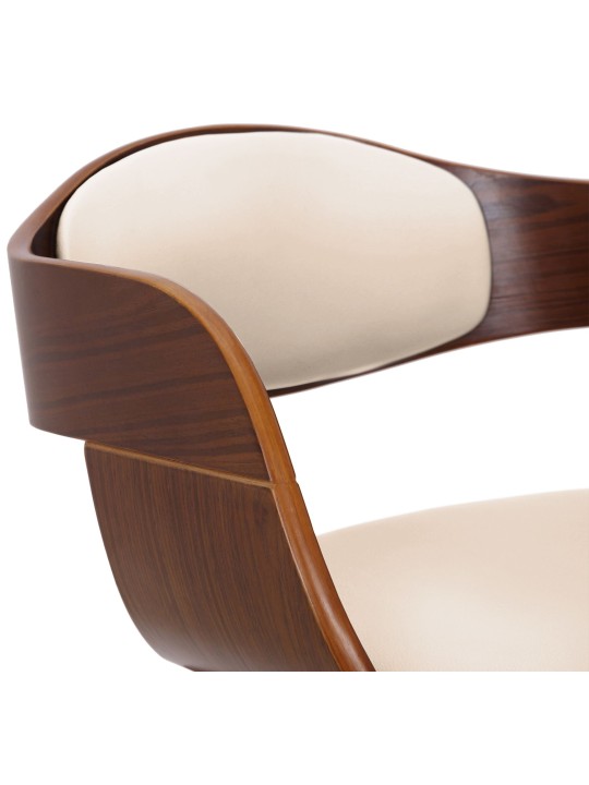 Set 2 scaune Kingston imitatie piele, nuc/crem