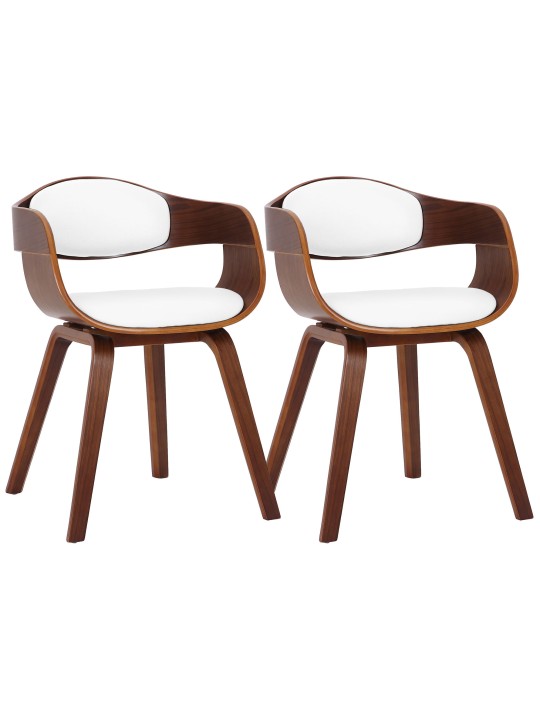 Set 2 scaune Kingston imitatie piele, nuc/alb Set 2 scaune Kingston imitatie piele, nuc/alb