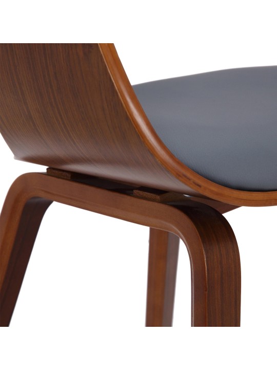 Set 2 scaune Kingston imitatie piele, nuc/gri