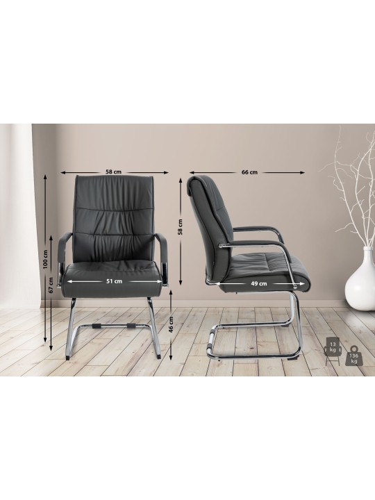 Scaun vizitator Sievert, gri Scaun vizitator Sievert, gri