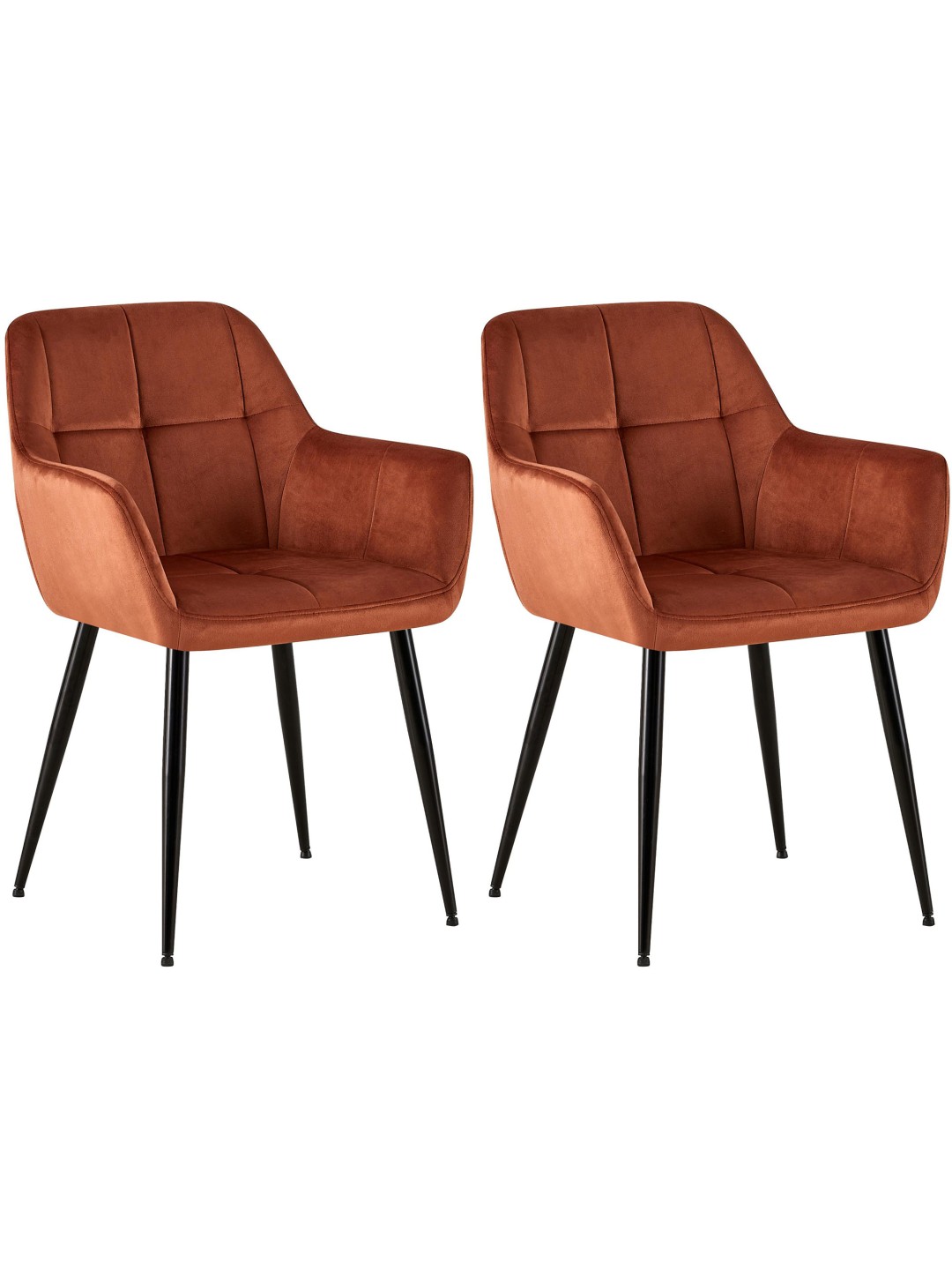 Set 2 scaune de sufragerie catifea Emia, maro