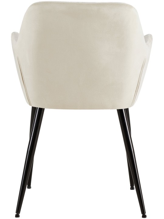 Set 2 scaune de sufragerie catifea Emia, crem