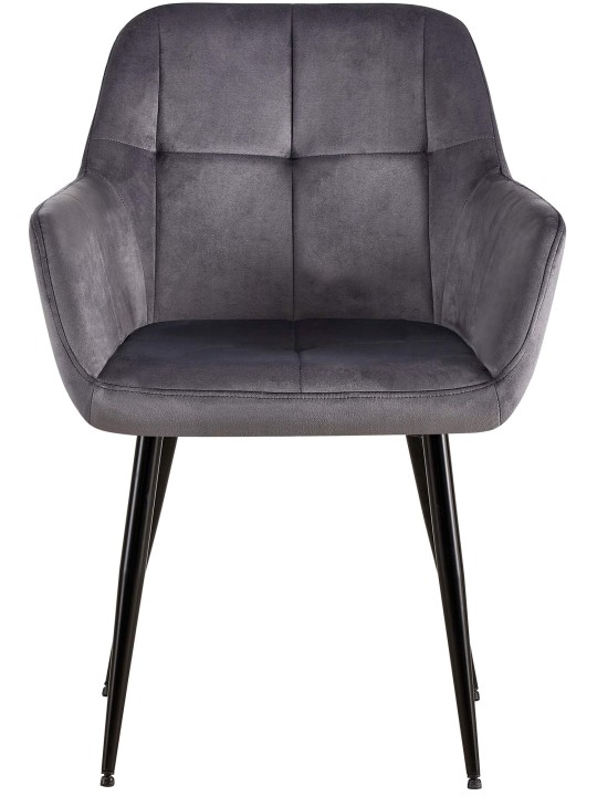 Set 2 scaune de sufragerie catifea Emia, gri