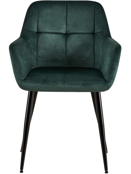 Set 2 scaune de sufragerie catifea Emia, verde
