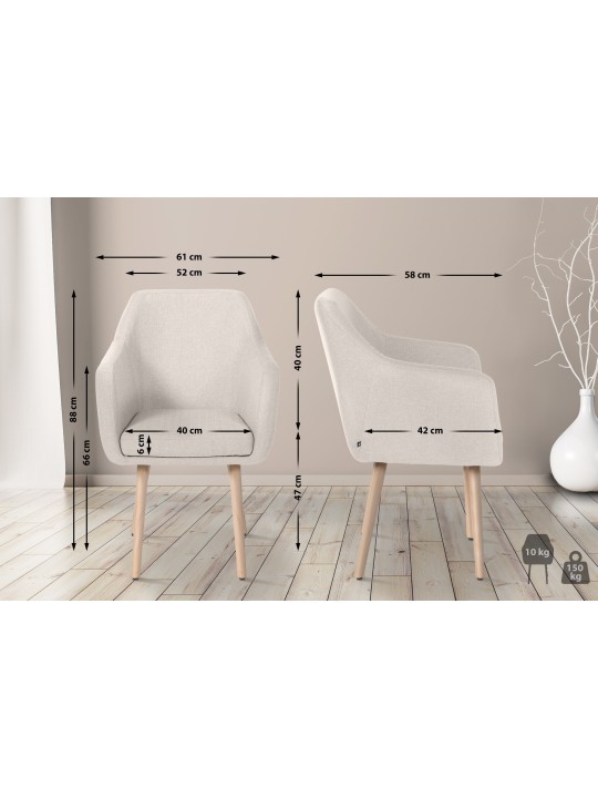 Scaun vizitator Utrecht stofa natural, crem