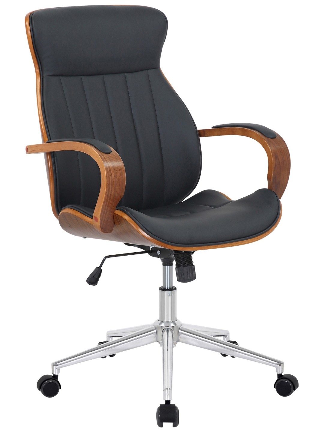 Scaun de birou Melilla imitatie piele, nuc/negru