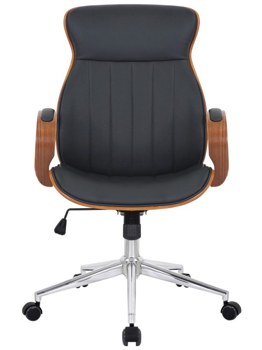 Scaun de birou Melilla imitatie piele, nuc/negru