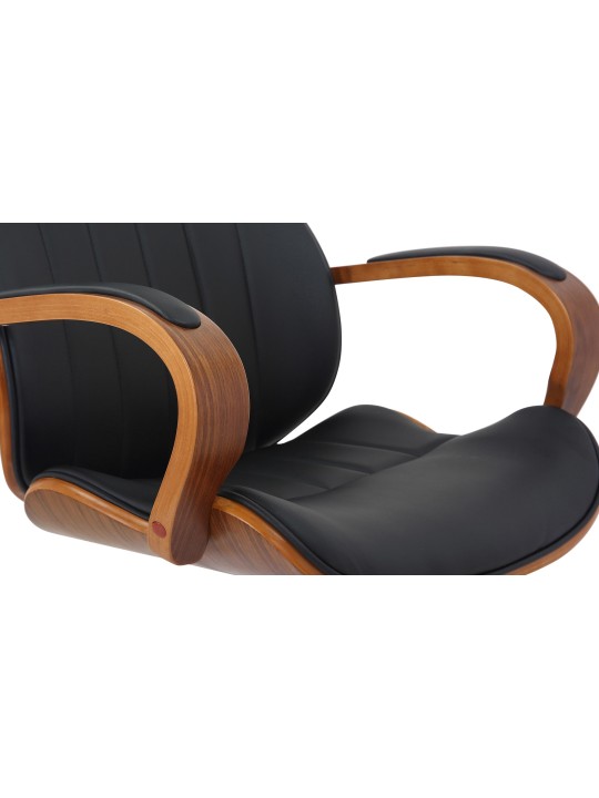 Scaun de birou Melilla imitatie piele, nuc/negru