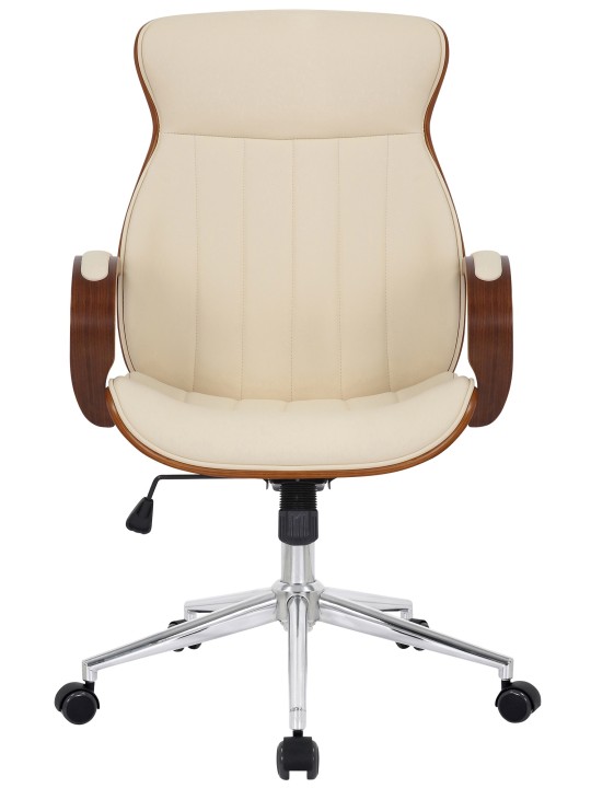 Scaun de birou Melilla imitatie piele, nuc/crem