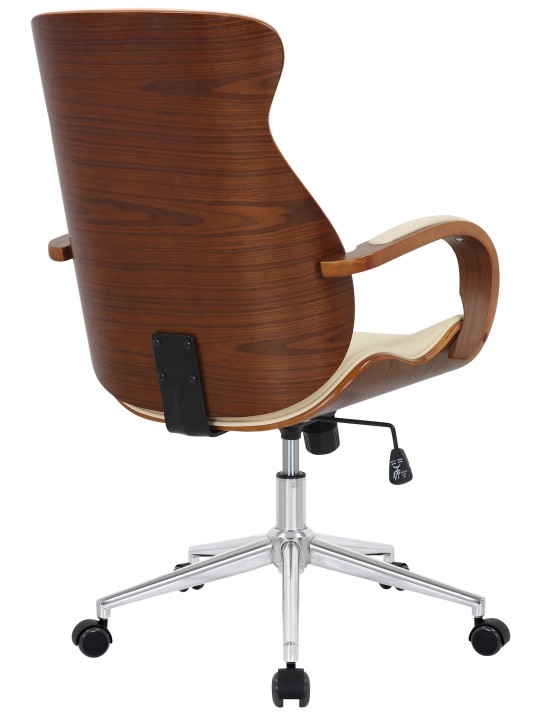 Scaun de birou Melilla imitatie piele, nuc/crem