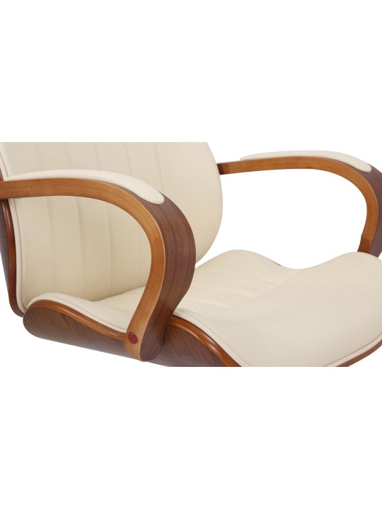 Scaun de birou Melilla imitatie piele, nuc/crem