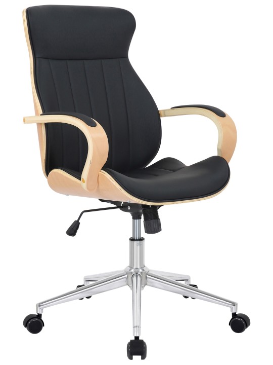 Scaun de birou Melilla imitatie piele, natural/negru