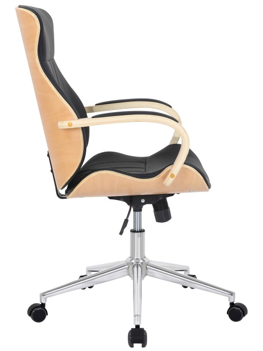 Scaun de birou Melilla imitatie piele, natural/negru