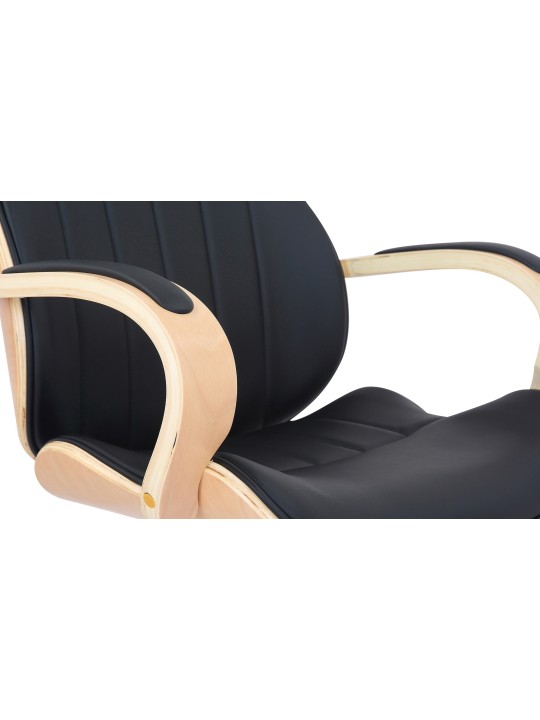 Scaun de birou Melilla imitatie piele, natural/negru