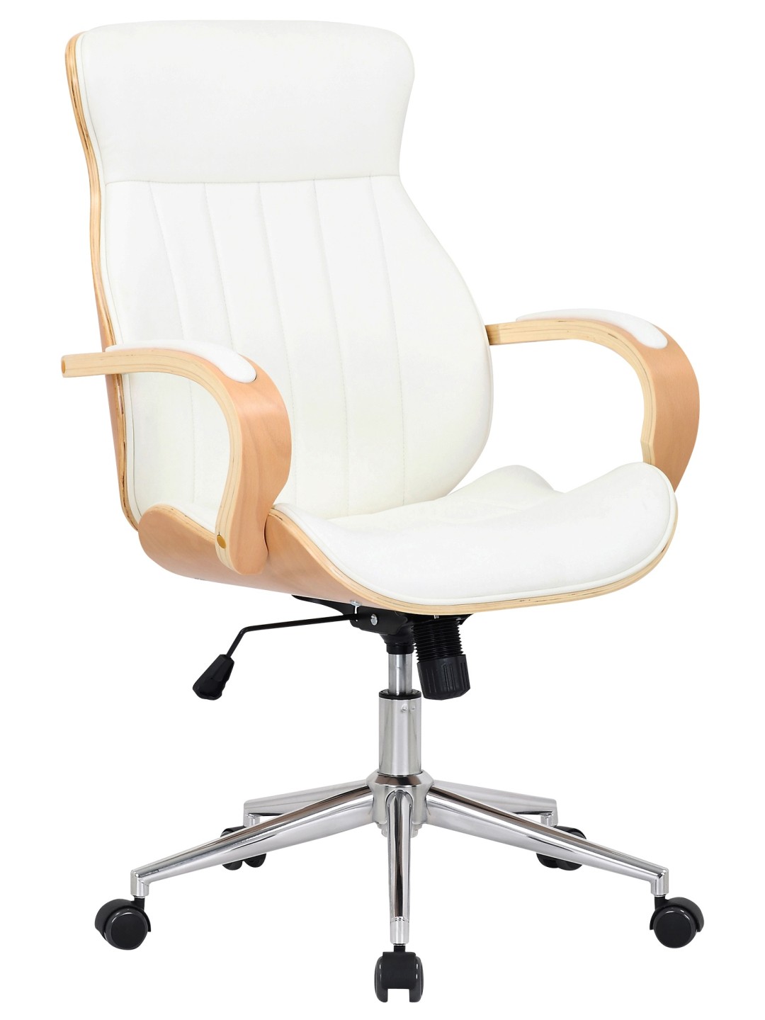 Scaun de birou Melilla imitatie piele, natural/alb