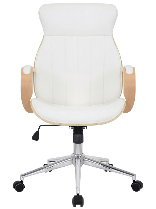 Scaun de birou Melilla imitatie piele, natural/alb