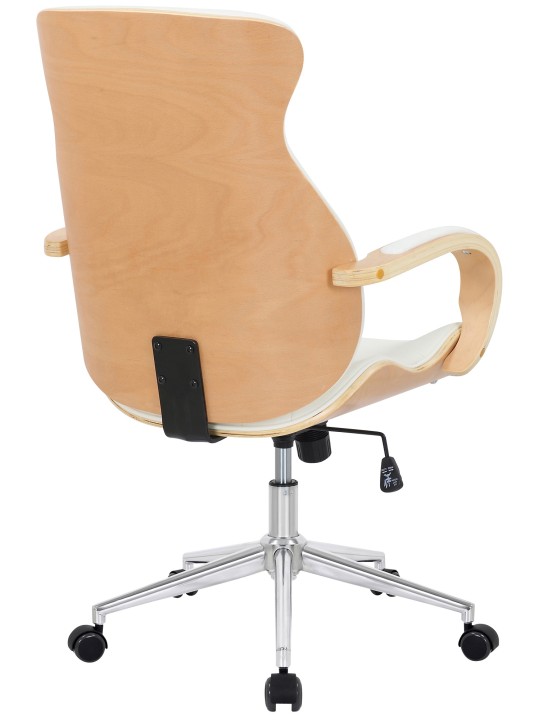 Scaun de birou Melilla imitatie piele, natural/alb