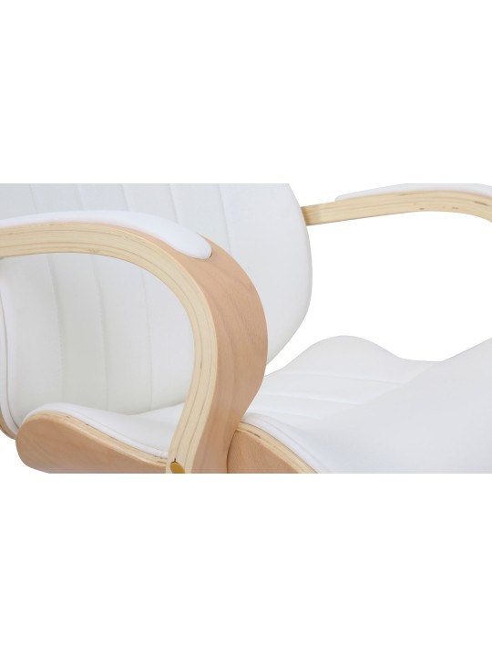 Scaun de birou Melilla imitatie piele, natural/alb