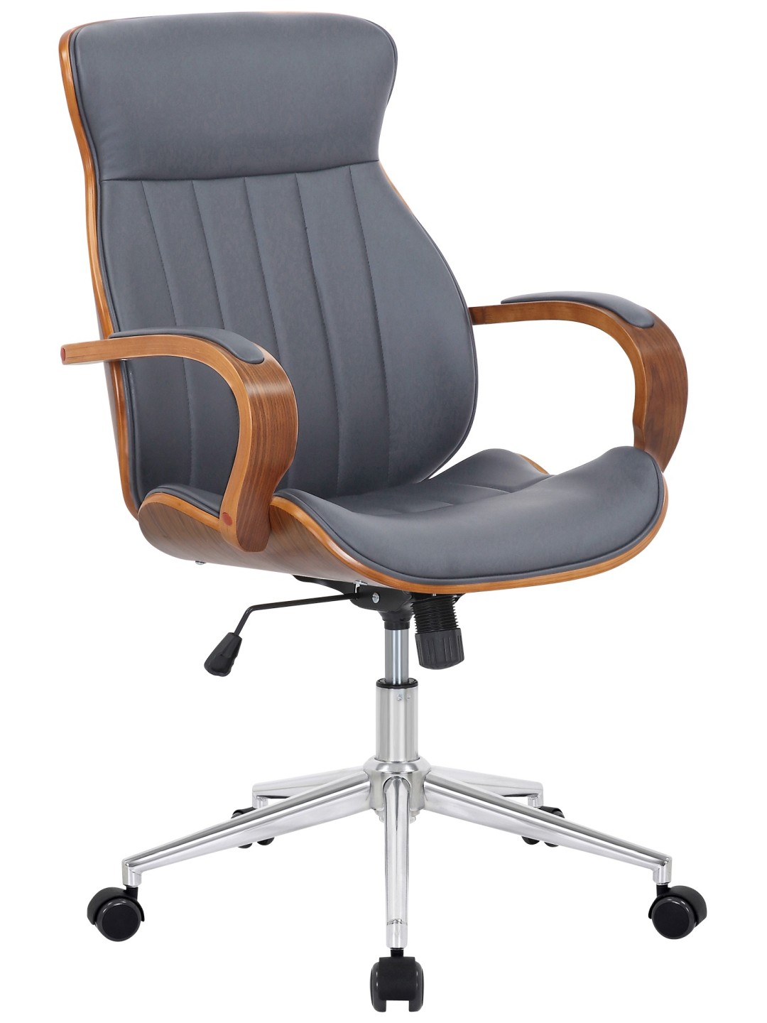 Scaun de birou Melilla imitatie piele, nuc/gri