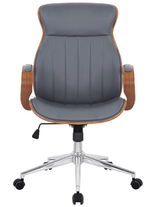 Scaun de birou Melilla imitatie piele, nuc/gri