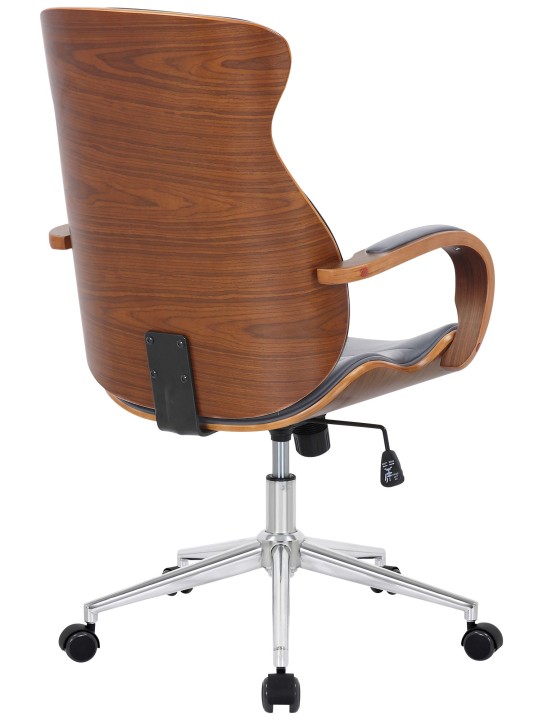 Scaun de birou Melilla imitatie piele, nuc/gri