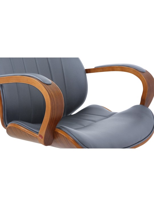 Scaun de birou Melilla imitatie piele, nuc/gri