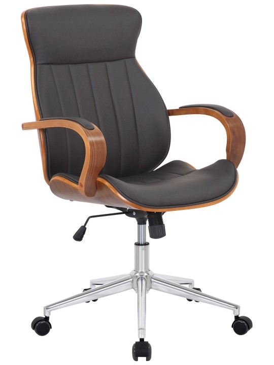 Scaun de birou Melilla imitatie piele, nuc/maro