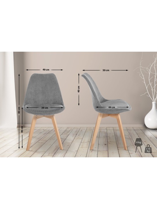 Scaun Linares Cord, gri