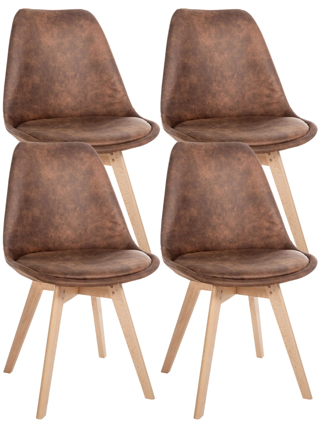 Set 4 scaune Linares Vintage, maro