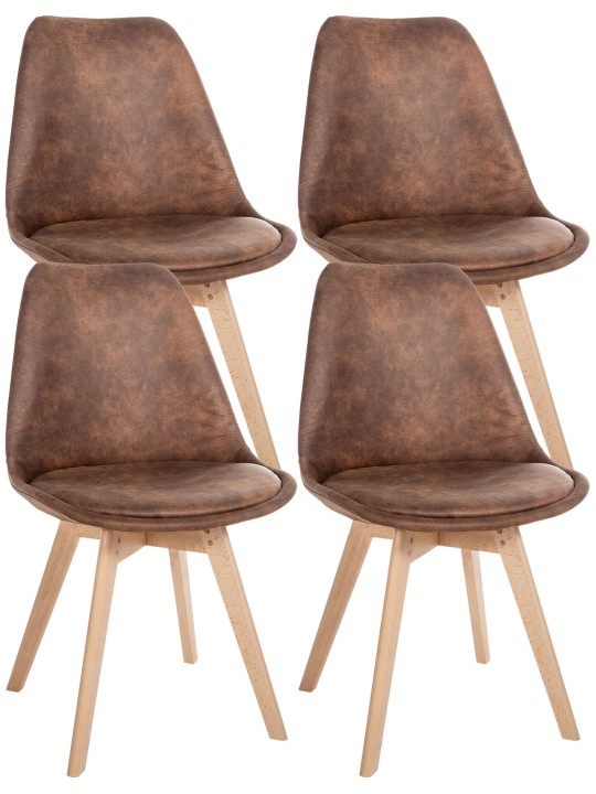Set 4 scaune Linares Vintage, maro Set 4 scaune Linares Vintage, maro