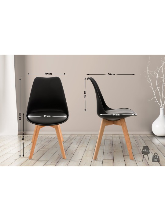 Set 4 scaune Linares, negru Set 4 scaune Linares, negru