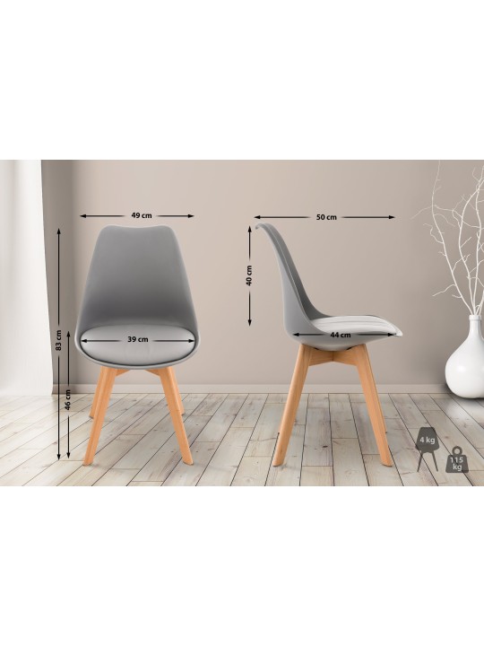 Set 4 scaune Linares, gri Set 4 scaune Linares, gri