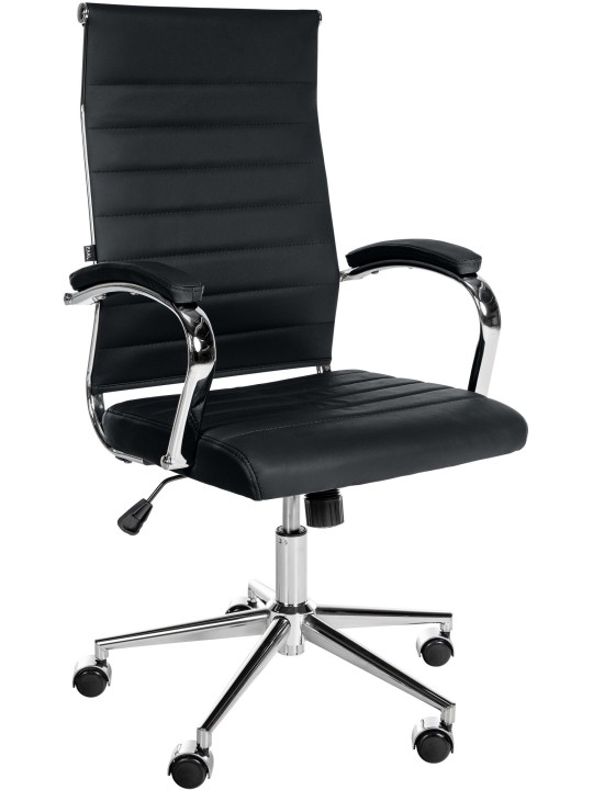 Scaun de birou Mollis piele naturala, negru