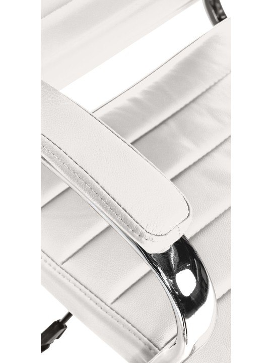 Scaun de birou Mollis piele naturala, alb